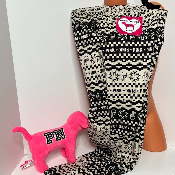 Victoria’s Secret PINK S Logo Pajama Pants Super Soft Waist Tie Super So… - Picture 1 of 1